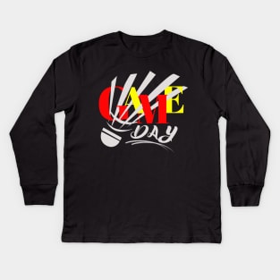 Game Day Shuttlecock Kids Long Sleeve T-Shirt